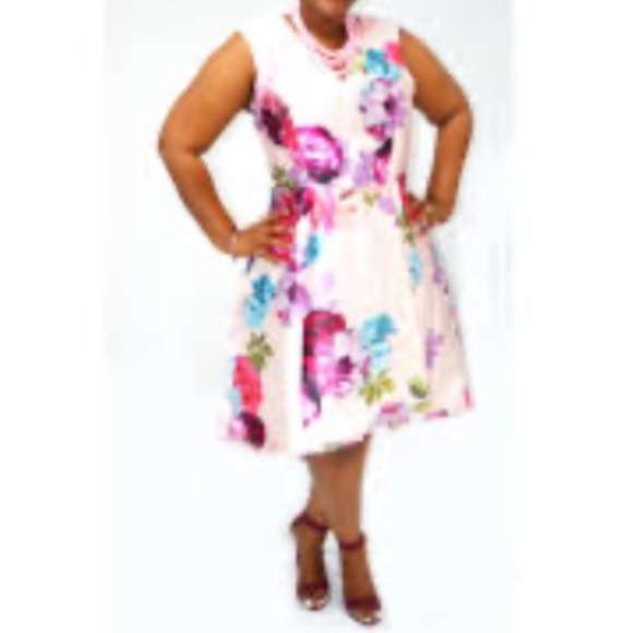 Shelby Nites Pale Pink Floral High Low Dress - Picture 2 of 9